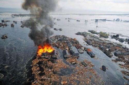 Natori, Miyagi prefecture after tsunami stroke on 11.3.2011