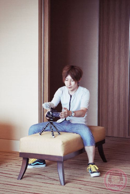 Yasu setting up video camera 