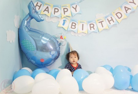 Yuto 1st Birthday set up - testing with baby Yuto "take 1"