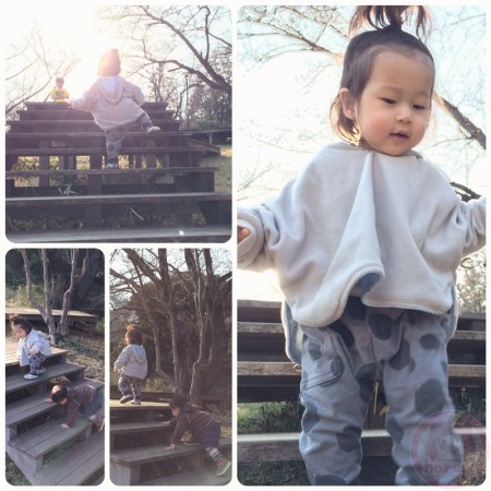 Little-big-boss and Kocchan playing at Mitsuike Koen 三ッ池公園の展望台広場で遊ぶ