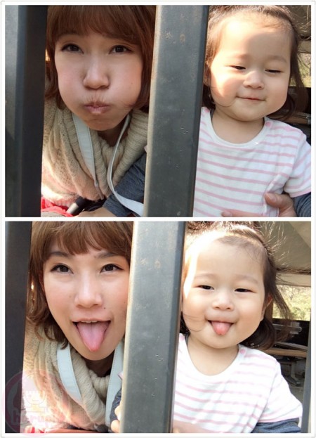 Mommy and my little-big-boss making faces