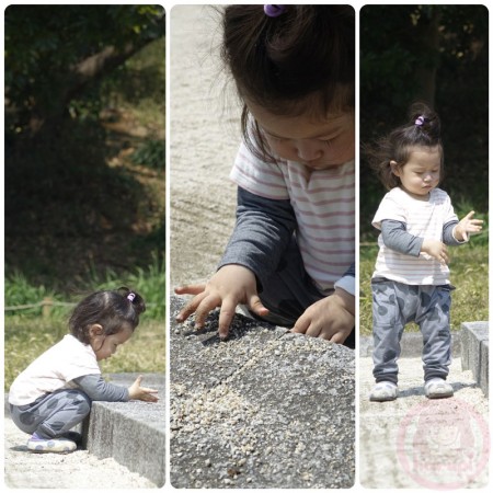 Little-big-boss playing sand at Mitsuike Koen 三ツ池公園で砂遊び。。