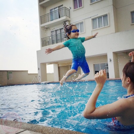 The high jump in the pool