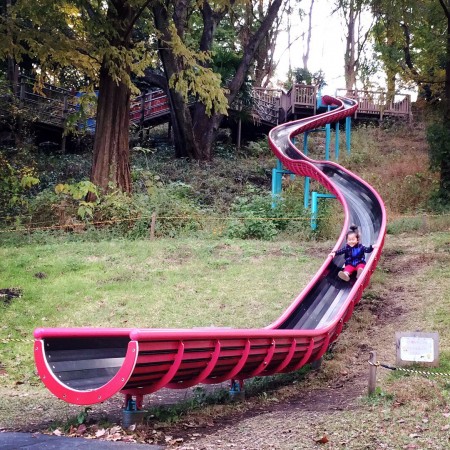 The real play-time at the park! The long SLIDE!